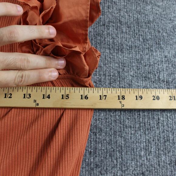Ulla Johnson Dress Womens 14 Hanna Ruffle Mini Tiered Boho Summer Orange Chic - Picture 14 of 15